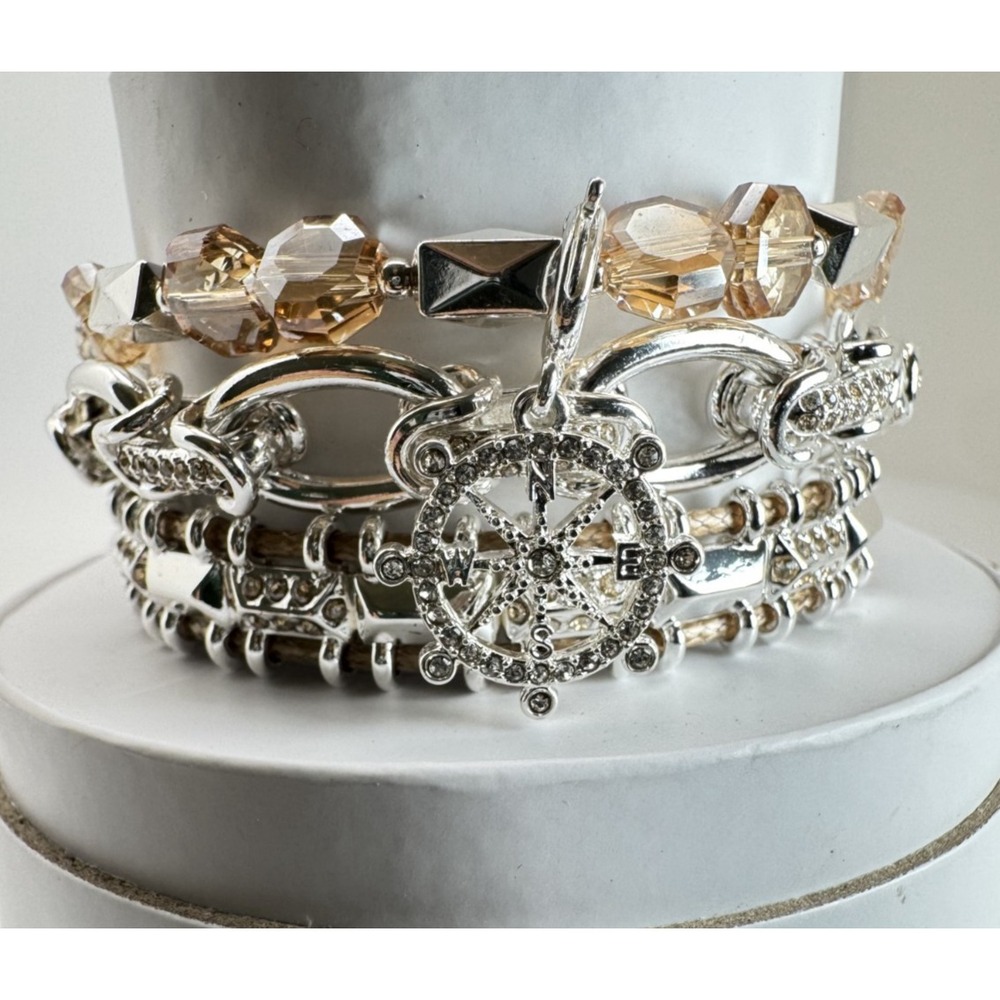 Bomb Party Summer '25 Luxe Stacks - ST95539 "Adventure Found" Compass on Silver